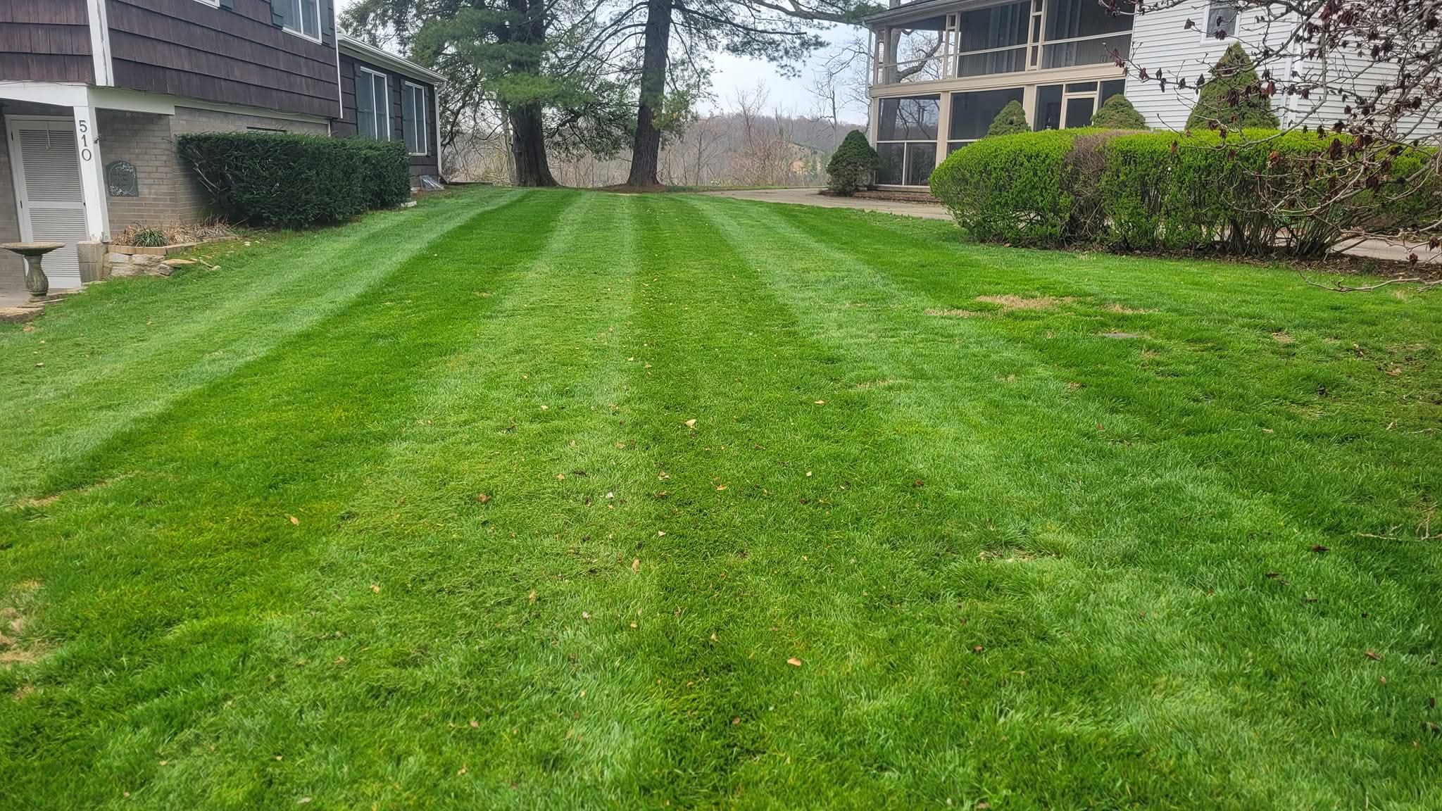 Freshly mowed front yard in Clermont County — Down to Earth lawn care
