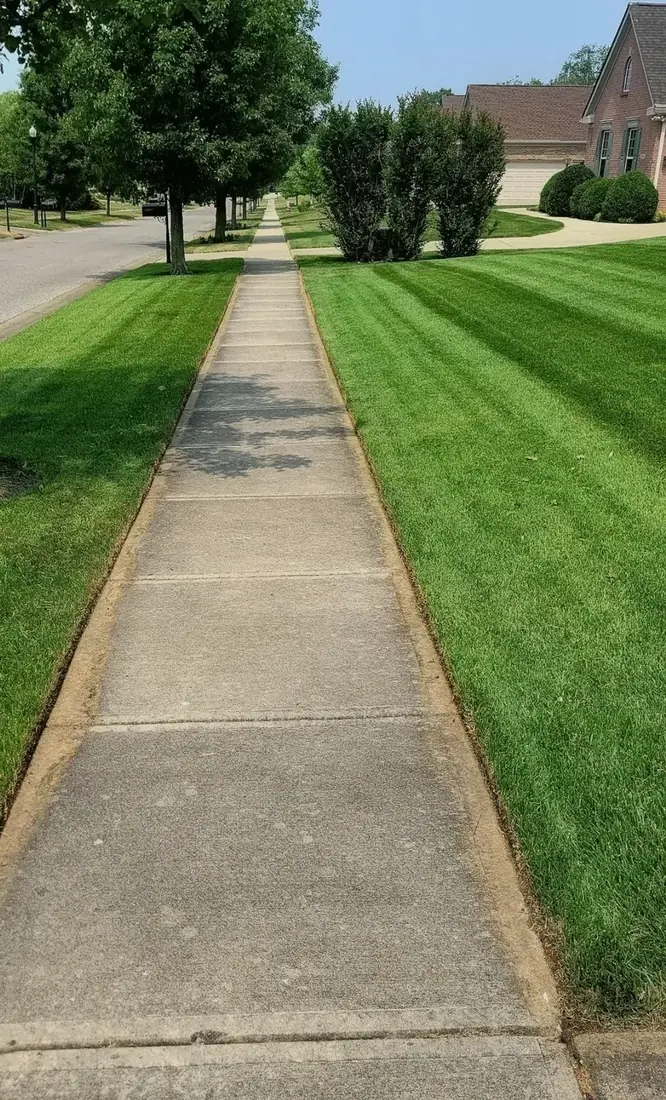 Same sidewalk with crisp, freshly redefined lawn edges by Down to Earth